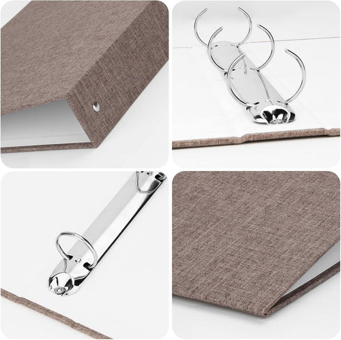 3 Ring Binder, A4 Fabric Cover Round Ring Durable Binder for 3-Hole Letter Size Paper, Decorative Binder Organizer Holds 200 Sheets Letter Size 8....