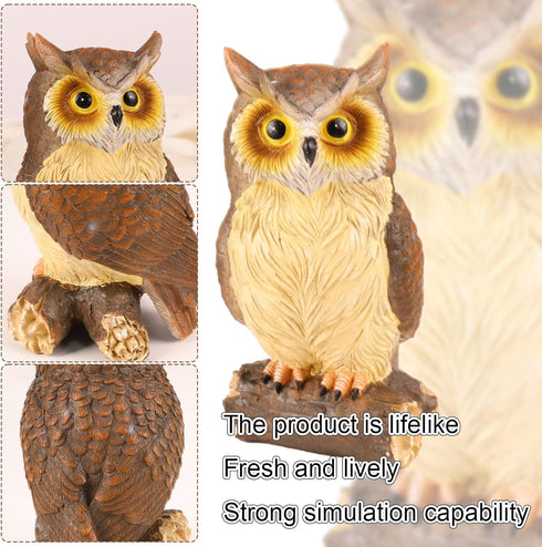 Owl Garden Decor for Outdoor Yard Resin Vividly Figurine Owl Sculpture for Home 7.3 x 3.9X 3.2 inches...