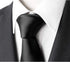 Black Tie Men Women Solid Satin Tie-Black...