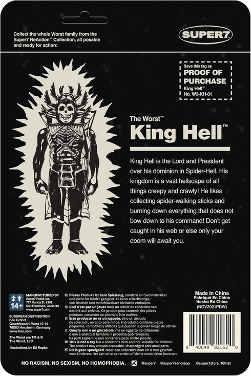 Super7 The Worst King Hell (Monster Glow) - 3.75" The Worst Action Figure with Accessory Collectibles and Retro Toys...