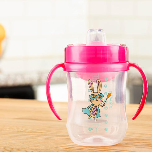 Dr. Brown's Milestones Soft Spout Sippy Cup with Handles, Pink Bunny Hero, BPA-Free, 9 oz/270 mL, 9m+...
