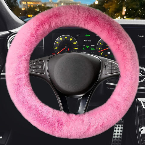Fluffy Car Steering Wheel Cover,Steering Wheel Cover for Women Soft Plush Steering Wheel Cover Fashion Car Interior Decor Accessories Suitable for...