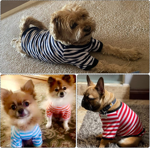 Geyoga 6 Pieces Dog Striped T-Shirt Dog Shirt Breathable Pet Apparel Colorful Puppy Sweatshirt Dog Clothes for Small to Medium Dogs Puppy (XL)...