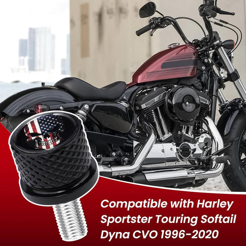 Stainless Knurled Fender Seat Bolt Screw 1/4"-20 Thread Compatible with 1996-2023 Harley Sportster Dyna Softail Touring CVO- American Skeleton...
