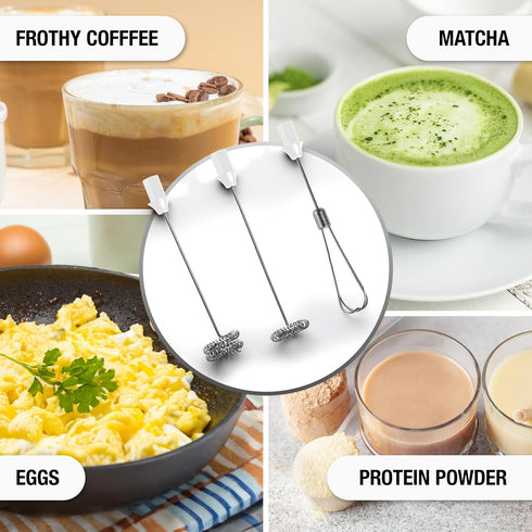 Zulay Kitchen Powerful Rechargeable Milk Frother with Case - Froth N Go Compact Handheld Foam Maker for Lattes - Travel Electric Whisk Drink Mixer...