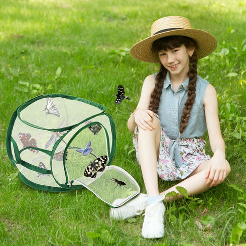 ZENFUN 2 Packs Insect and Butterfly Habitat Cages, Monarch Insect Mesh Cage, Caterpillar Enclosure, Butterfly Habitat, Terrarium Pop-up(12 x 12 x ...