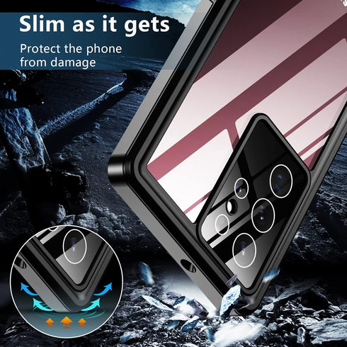 SPIDERCASE Designed for Samsung Galaxy S22 Ultra Case, Waterproof Built-in Screen Protector Full Protection Heavy Duty Shockproof Case, Purple/Cle...