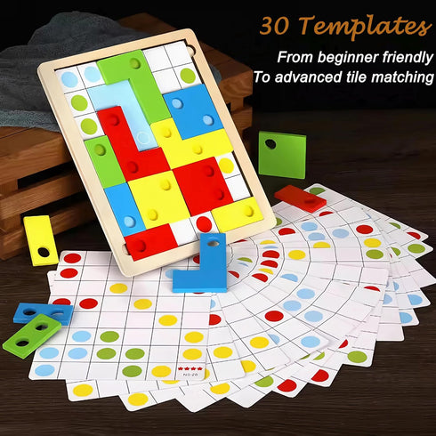 16 Wooden Tiles Matching Board Game, Easy Puzzle Memory Game for Seniors, Large Cognitive Crafts Gifts for Elderly Women, Dementia Activities for ...