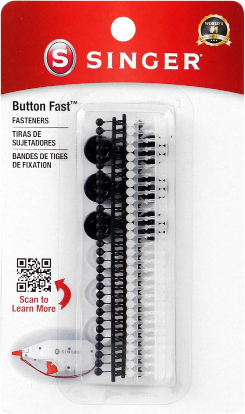 SINGER Fast Replacement Fasteners and Buttons, White 132 Piece...