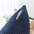 Home Brilliant Euro Sham Striped Decorative Corduroy Pillow Cover 24x24 Velvet Large Couch Throw Pillow Cover for Bedroom, 24 inch (60cm), Navy Bl...