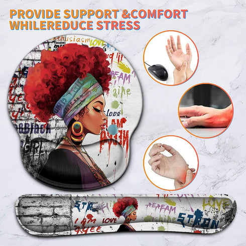 Ergonomic Mouse Pad Wrist Support Gel and Keyboard Wrist Rest Set for Laptop, Mac, Gaming and Office, Durable, Comfortable and Pain Relief + Coast...
