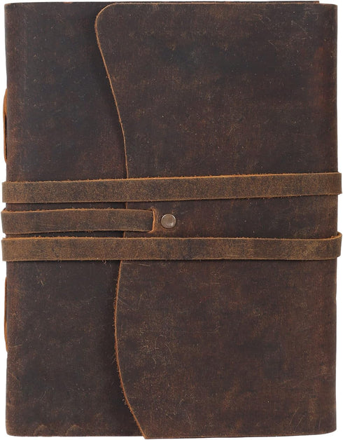 Handmade Leather Journal/Writing Notebook Diary/Bound Daily Notepad For Men & Women Unlined Paper Medium, writing pad for artist, sketch (Brown Ta...