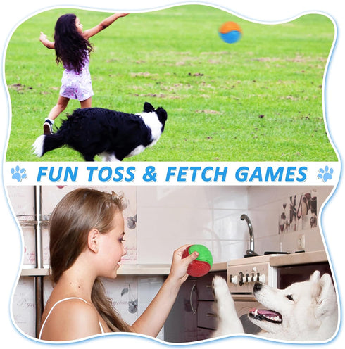 6Pcs Squeaky Dog Balls, Dog Toys Balls for Training, Tough Ball Toys for Dogs, Fit with Dog Ball Launcher, High Bouncy Dog Ball for Interactive Pl...