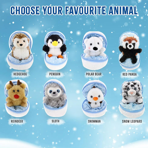Snowball Stuffed Surprise Zip Up Stuffed Animal – 6 inch Cute & Soft Plush Animal Toy – Perfect for Friends and Family All Ages Christmas Thanksgi...