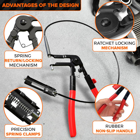 Radiator Hose Clamp Pliers Automotive - Hose Clamp Tool Radiator Hose Removal Tool Wire Pliers Tool Long Reach Pinch Clamp Pliers - Radiator Hose ...