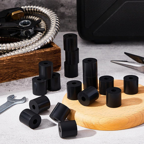 Fabbay Multi Purpose Rubber Spacer Black Rubber Bushings 3/4 Inch OD x 1/4 Inch ID x 3/4 Inch Grommets Rubber Washers for Vibration, Bolts, Home, ...