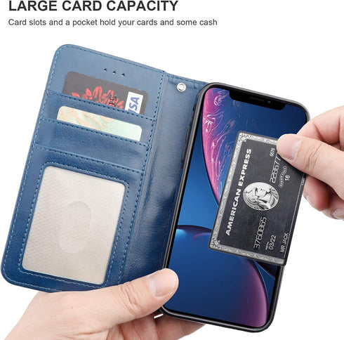 Bocasal for iPhone Xr Wallet Case with Card Holder PU Leather Magnetic Detachable Kickstand Shockproof Wrist Strap Removable Flip Cover for iPhone...