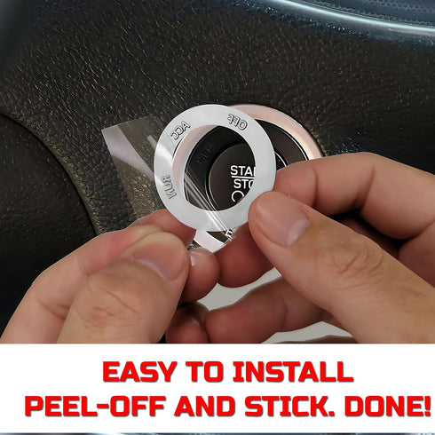 Push Start Button Cover for Dodge Challenger Charger Durango Ram 2015-2024, Engine Start Ignition Kit Cover Badge-Push to Release Hell Stylish Des...