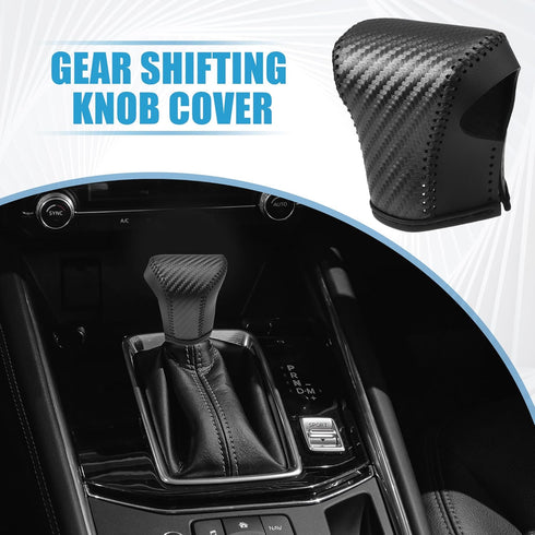 Gear Shift Head Knob Cover Transmission Lever Trim for Lexus UX 200 UX 250h 2019 2020 2021 2022 Faux Leather Black...