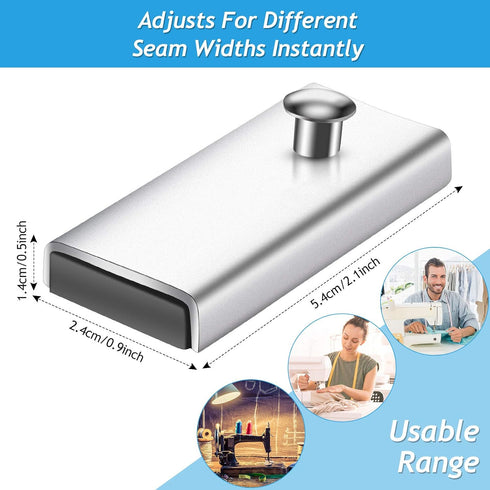 2 Pieces Magnetic Seam Guide for Sewing Machine Magnet Seam Guide Ruler Straight Seam Gauge Sewing Machine Attachments...
