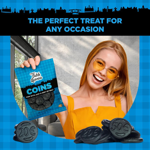 Gustaf's Salted Dutch Licorice Coins - 5.2oz Bag - Salted Black Licorice Coins - Dutch Candy from Netherlands - Salty Black Liquorice Treats...