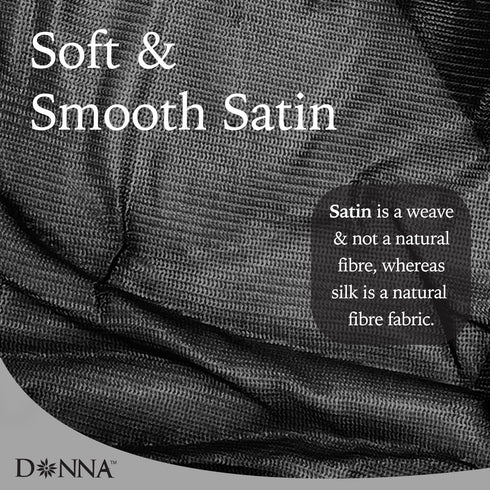 DONNA Silky Satin Hair Wrap, Luxurious Head Wraps for Black Women, Premium Silk Hair Wrap for Nighttime Protection and Style Black Satin Headband,...