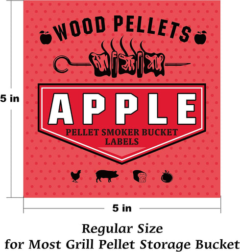 Smoker Grill Pellet Label Stickers, for Wood Pellet Storage Containers, Pasted on Pellet Storage Bucket for Easy Identification of Pellets of Diff...