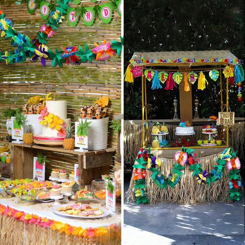 KESOTE 3 Pack Tropical Paper Flower Garland Luau Party Decorations, 30FT Tissue Flower Banner for Hawaiian Summer Tiki Bar Tropical Party Decor...