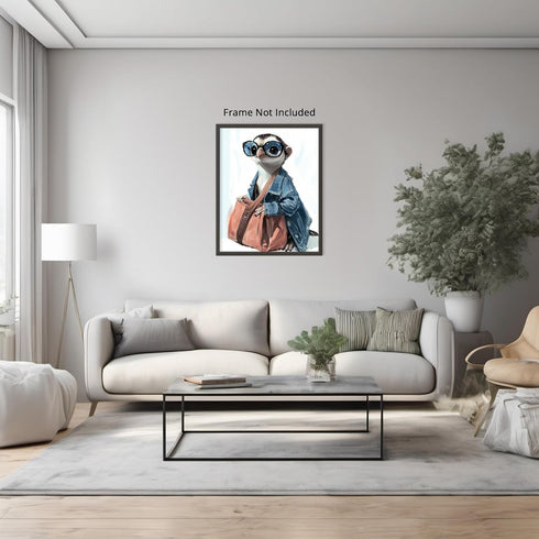 Posterizer 1 pcs-anthropomorphic penguin with clothes 1-Kids Room Art-Art for Animal Lovers-Decor for nursery toddlers kids room- unframed wall ar...