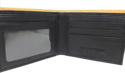 Firefighter Wallet Bifold Original Turnout Bunker Gear Fabric (Beige & Orange)...
