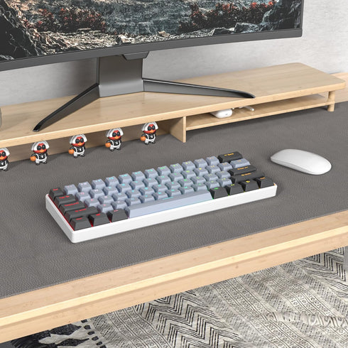 Guffercty kred 61-Keys PBT 60% Keycaps 60 Percent Shine-Through OEM Profile Keycaps Backlit US Layout for 60% Mechanical Keyboard (61 Grey Black)...