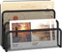 SUPEASY Mail Organizer for Desk, Mesh Metal Mail Holder Countertop with 3-Slot, Letter Sorter File Holder, Office Envelope Organizer for Mails (Bl...