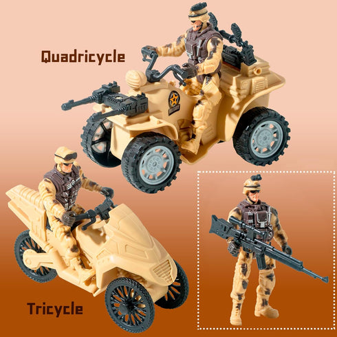 Army Men Action Figures with Military Vehicles Toys Playset, Army Toys with Military Boats, Protective Net,Small Pistol, Soldier Toys for Kids Boy...