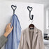 ZEYU Heavy Duty Coat Hooks, 4pcs Cast Iron Love Heart Shape Wall Hooks for Hanging Coats, Black No Rust Hooks for Scarf, Bag, Towel, Key, Cap, Cup...