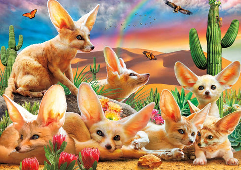 Buffalo Games - Adrian Chesterman - Fantastic Fennec Foxes - 500 Piece Jigsaw Puzzle for Adults Challenging Puzzle Perfect for Game Nights - Finis...