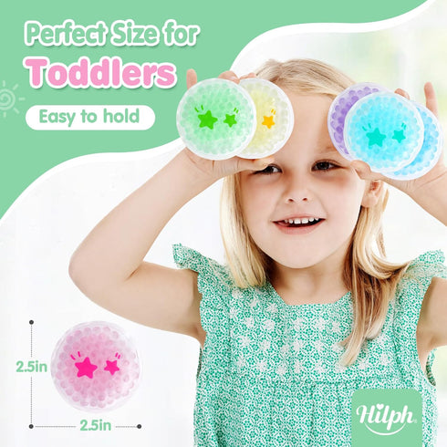 Hilph Small Ice Packs, Reusable Boo Boo Ice Packs for Kids, Toddler Injuries Mini Gel Beads Ice Packs Hot Cold Compress for Children's Pain Relief...