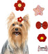5PCS Dog Hair Clips for Small Dogs Hair Bows Handmade Yorkie Hair Accessories Star Heart Hair Pins Kitten Puppy Birthday Grooming Products (G01,Re...