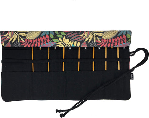 30 Pockets Artist Paint Brush Roll Up Bag Holder Canvas Pouch Case (Colorful Leaf)...