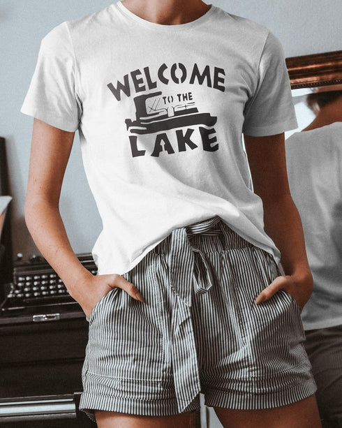 Reusable "Welcome to The Lake" Boat Stencil 8.5" x 11" - Custom Lakehouse Decor Design for Crafting...