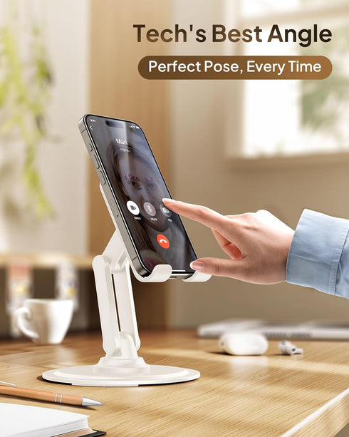 Cooper 360° Stand - Adjustable Cell Phone Stand for Desk | 360° Click-Rotating, Multi-Angle, Non-Slip Metal Base, Foldable & Portable | iPhone Sta...