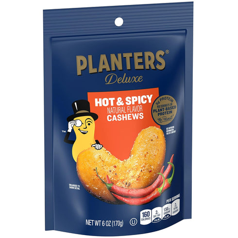 PLANTERS Deluxe Hot 'N Spicy Cashews, 6 oz. (8-pack)...