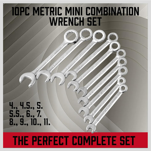 Premium Midget Wrench Set - 22-Piece Mini Combination Wrench Set Metric & SAE Ignition Wrench Set 4-10mm & 5/32'' to 7/16'' Lightweight Small Wren...