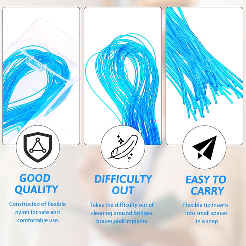 Floss Threaders, 100 Pcs Dental Floss for Braces Glide Dental Floss, Nylon Loop Design Deep Clean Dental Floss Threaders Universal for Braces Brid...