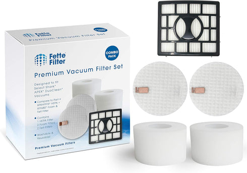 Fette Filter – Vacuum Filters Compatible with Shark APEX AX912 QU922Q DuoClean Powered Lift-Away Speed Vacuums. Compare to Part # XPRHF910 & XFF68...