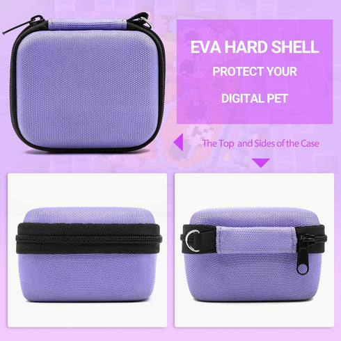 EVA Hard Carrying Protection Case for Bitzee Interactive Toy Digital Pet Case, Purple Small Hard Case Storage Holder for Electronic Gadgets Toys w...