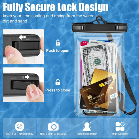 takyu Waterproof Phone Pouch, Universal Premium PVC Waterproof Cell Phone Case Dry Bag Compatible for iPhone 14,13,12 11 Pro Max Plus Mini & Other...