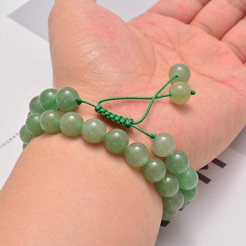 100pcs Natural Stone Beads for Jewelry Making Supplies, 10mm Loose Smooth Round Gemstone Beads with Elastic String and Beading Needle for Bracelet...