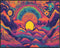 Posterizer 1 pcs- psychedelic funky hippie colorful landscape 5-Abstract & Modern Art-Fantasy & Fiction Art- Living Room Bedroom Decor- unframed w...