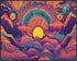 Posterizer 1 pcs- psychedelic funky hippie colorful landscape 5-Abstract & Modern Art-Fantasy & Fiction Art- Living Room Bedroom Decor- unframed w...