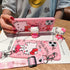 Compatible with iPhone 15 Pro Case with Screen Protector, Cartoon Cute Funny Kawaii Cat Kitty Animal Character Phone Case Silicone Lanyard 3D Cove...